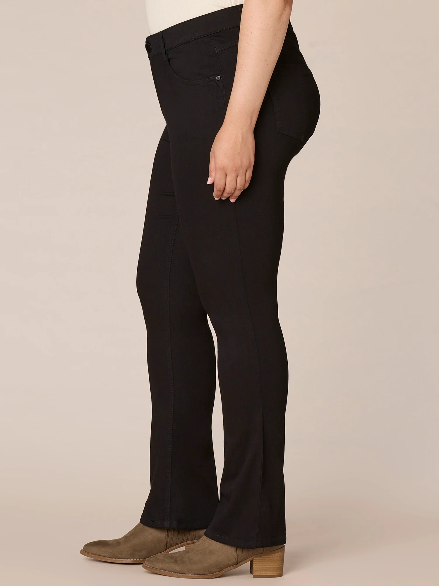 "Ab"solution® Black Denim Plus Itty Bitty Bootcut Jeans - Image 3