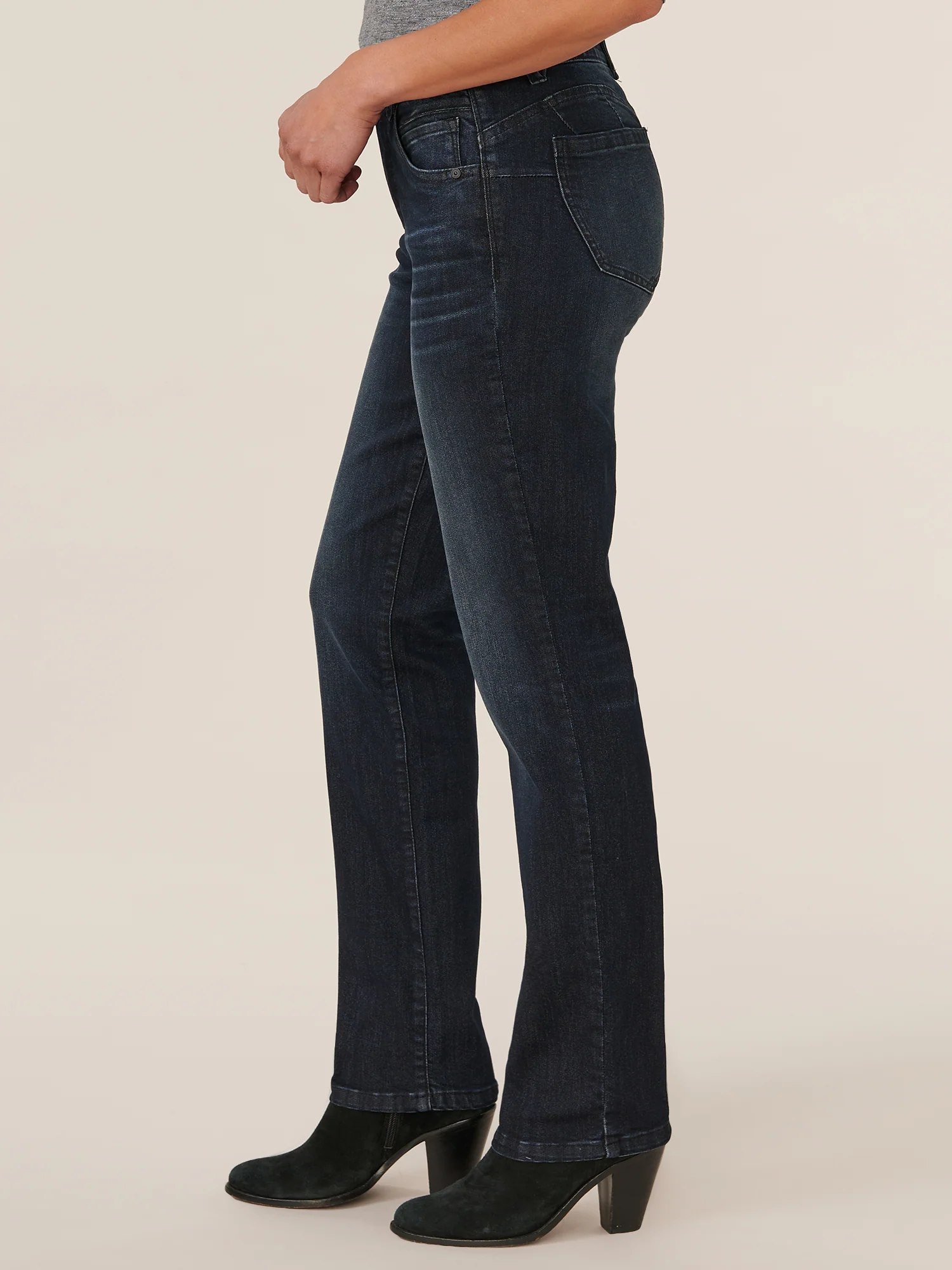 "Ab"solution® Dark Indigo Artisanal Straight Leg Jeans - Image 3