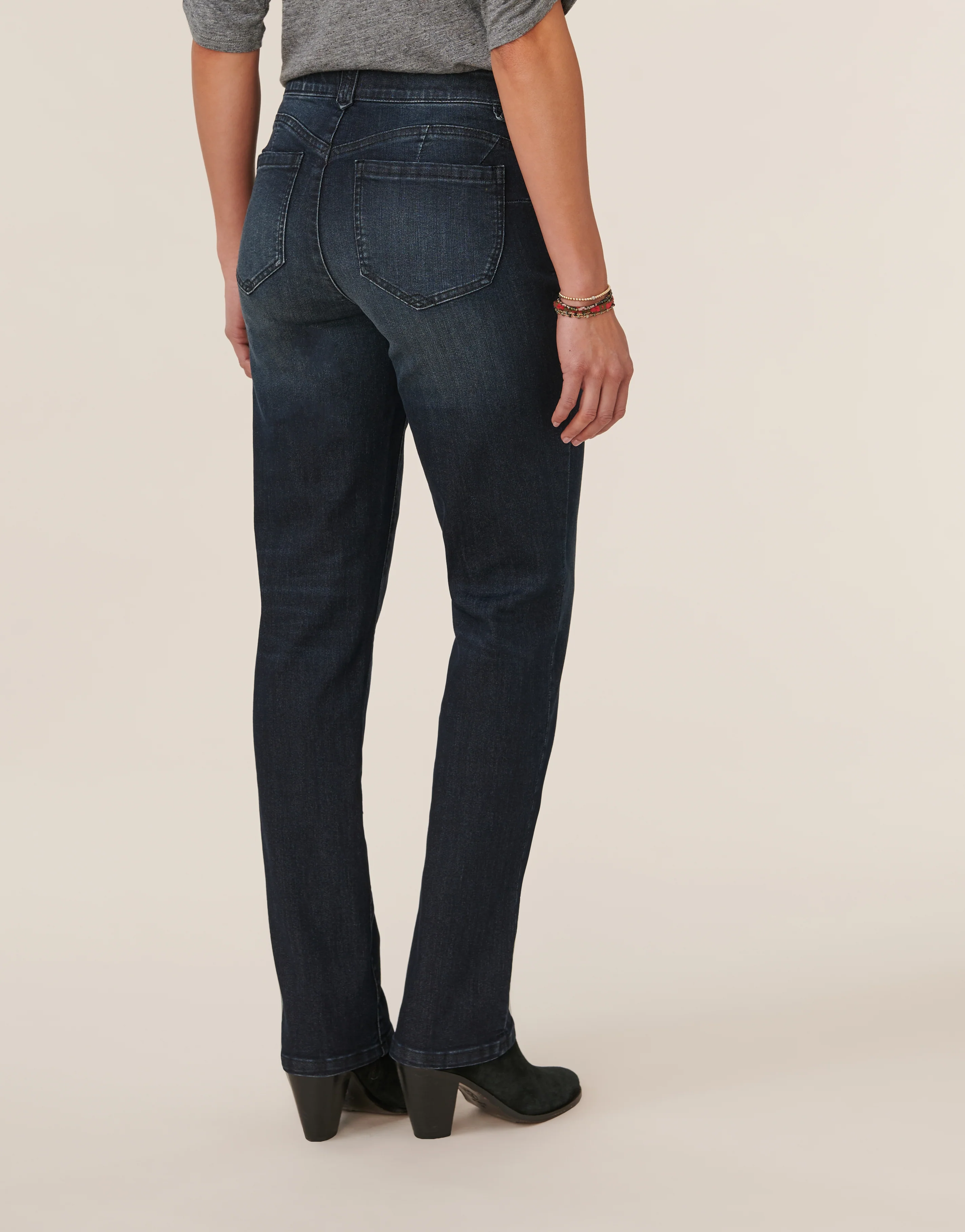 "Ab"solution® Dark Indigo Artisanal Straight Leg Jeans - Image 4