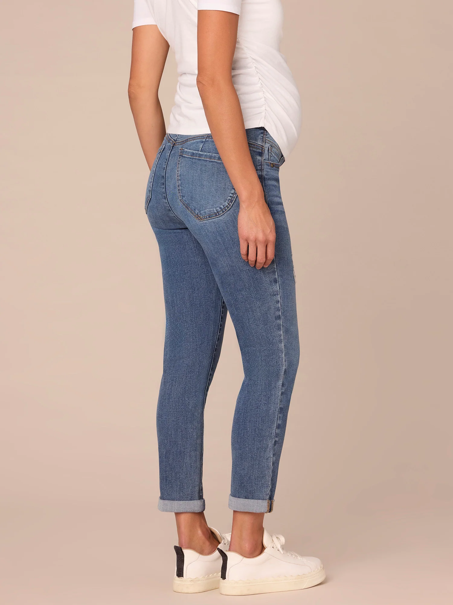 "Ab"solution Blue Maternity Ankle Skimmer Baby Bump Jeans - Image 3