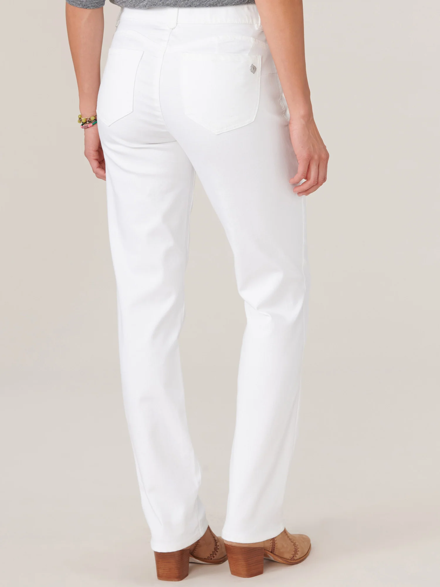 "Ab"solution® Booty Lift Straight Leg White Jeans - Image 4