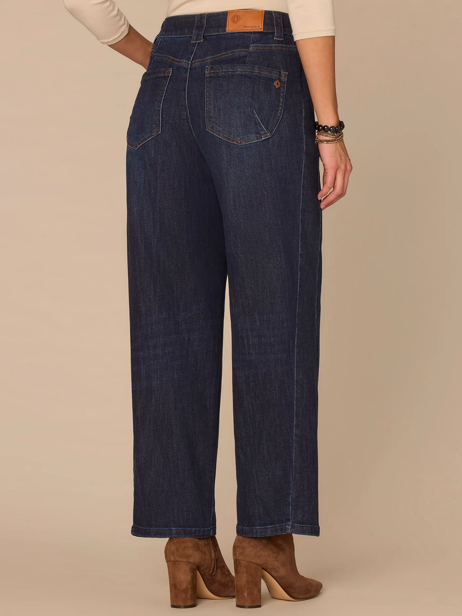 "Ab"solution® High Rise Forward Side Panel Petite Barely Barrel Jeans - Image 4