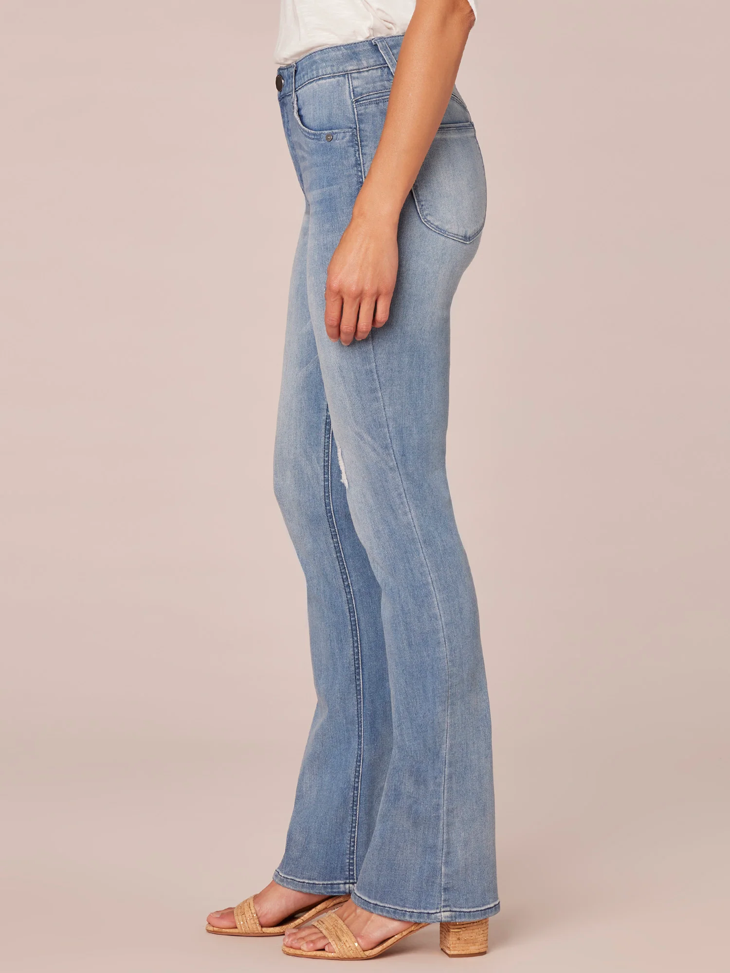 "Ab"solution® High Rise Itty Bitty Bootcut Light Blue Jeans - Image 3