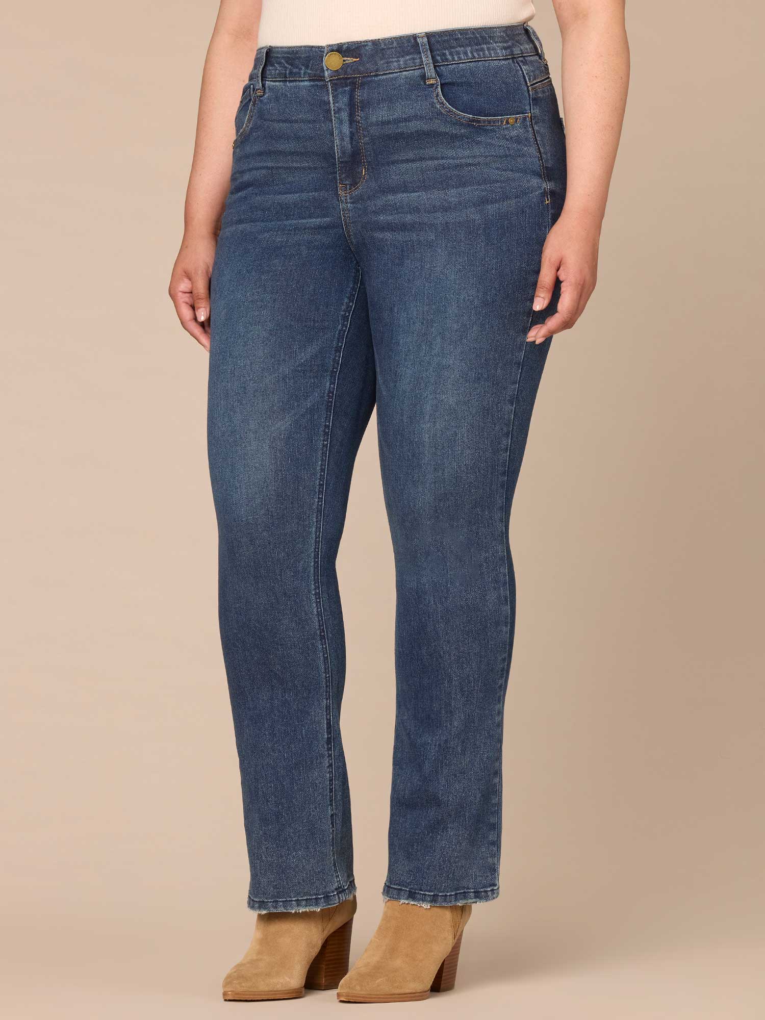 "Ab"solution® High Rise Rope Pocket Itty Bitty Boot Plus Size Jeans - Image 3