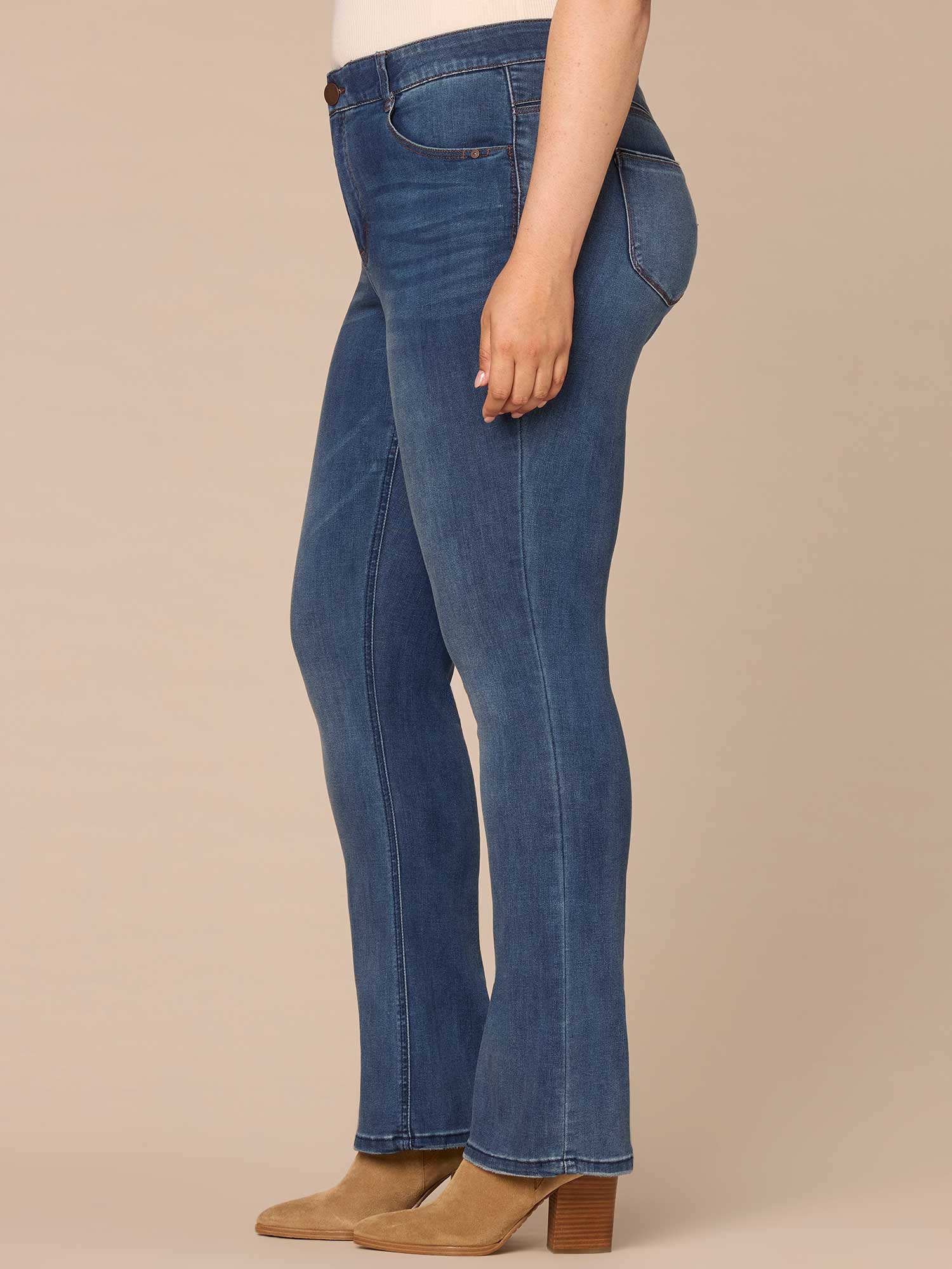 "Ab"solution® High Rise Rope Pocket Itty Bitty Boot Plus Size Jeans - Image 4