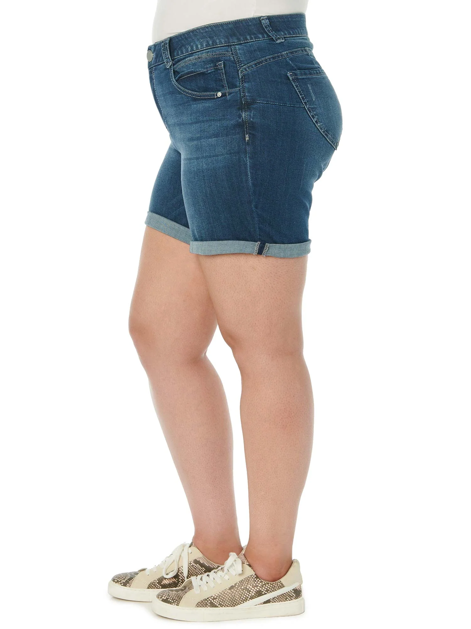 "Ab"solution® 7" Blue Denim Plus Shorts - Image 3