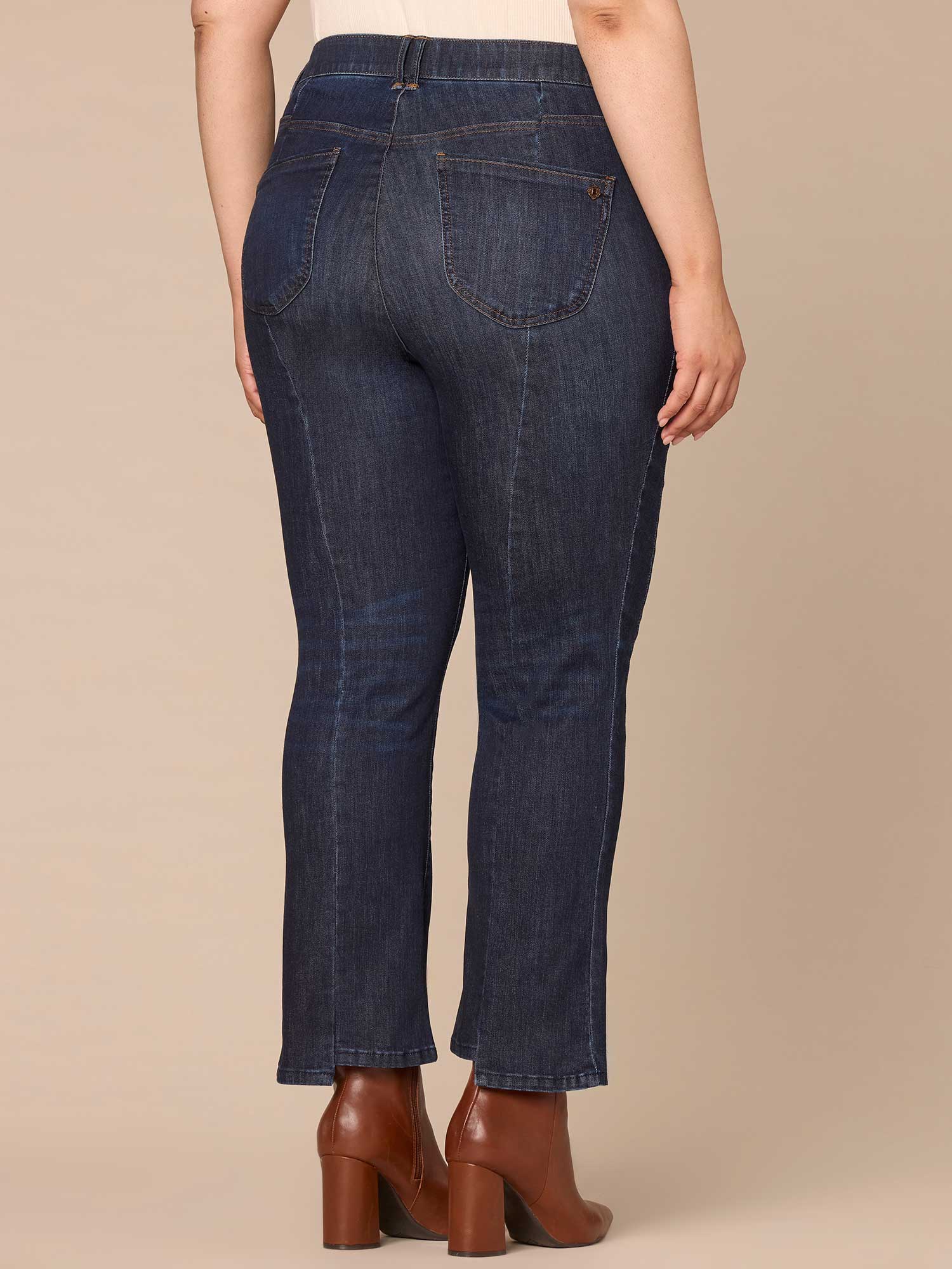 "Ab"solution® Skyrise Clean Finish Step Hem Barely Boot Plus Size Jean - Image 4